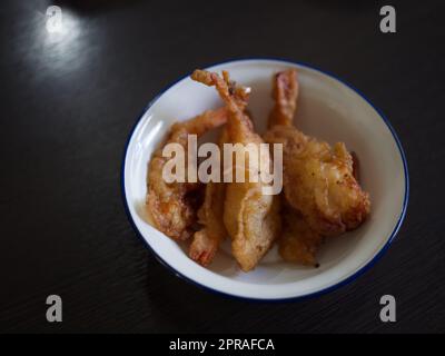 Deep-fried breaded shrimp or  fried prawn balls  .  THAI FOOD Stock Photo