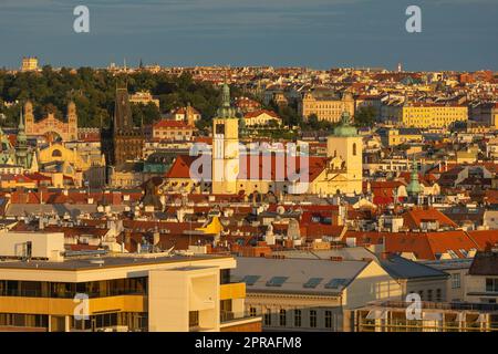 PRAGUE, CZECH REPUBLIC - Skyline of downtown Prague. Stock Photo