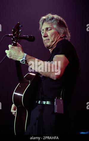 Milan Italy 2002-05-10 : Roger Waters during live concert at Forum Assago Stock Photo