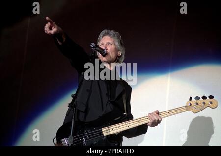 Milan Italy 2002-05-10 : Roger Waters during live concert at Forum Assago Stock Photo