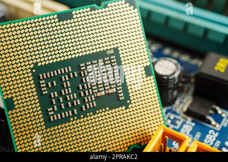 Central Processing Unit, CPU chip processor of computer mainboard, electronic technology. Stock Photo