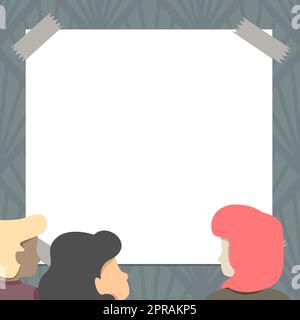 Team Members Looking At Whiteboard Brainstorming New Solutions. Colleagues Group Looking At Board Thinking Problem Solving Skills Stock Vector