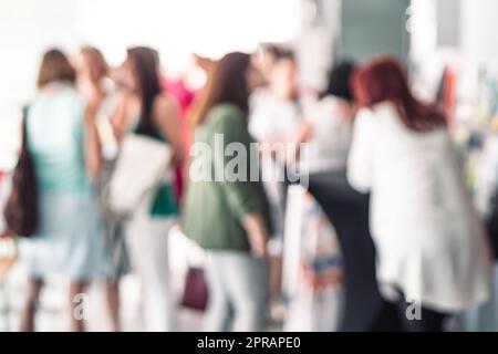Blured image of businesspeople at coffee break at conference meeting. Stock Photo