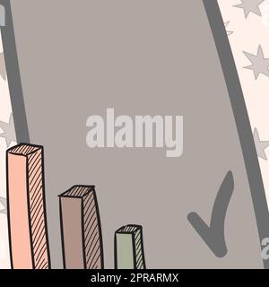 Abstract Graph Presenting Progress, Moving Forward Improving Concept, Displaying Progression Improvement Design, Advanced Growth, Exhibiting Breakthrough Stock Vector