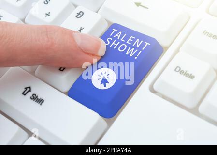 Hand writing sign Talent Show. Business approach Competition of entertainers show casting their performances -48983 Stock Photo