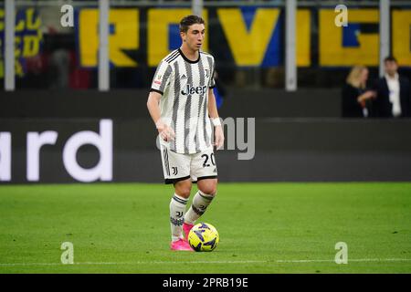 Fabio Miretti (Juventus FC) during the Italian Cup, Coppa Italia, semi-finals, 2nd leg football match between FC Internazionale and Juventus FC on April 26, 2023 at Giuseppe Meazza stadium in Milan, Italy - Photo Luca Rossini / E-Mage Stock Photo