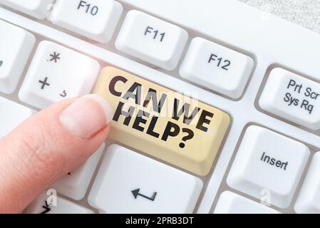 Conceptual display Can We Help. Business concept Offering assistance support expert advice for your problems -48787 Stock Photo