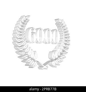 Number 6000 with laurel wreath or honor wreath as a 3D-illustration, 3D-rendering Stock Photo