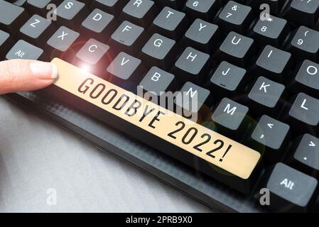 Text showing inspiration Goodbye 2022. Word for New Year Eve Milestone Last Month Celebration Transition -48797 Stock Photo