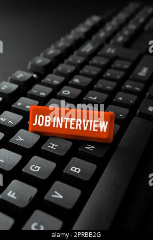 Text showing inspiration Job Interview. Business concept Assessment Questions Answers Hiring Employment Panel -48869 Stock Photo