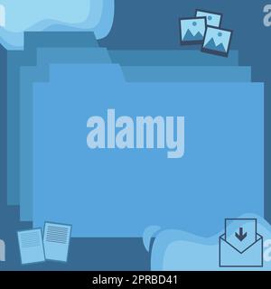 Desktop Folders Inside Web Browser Showing Recent Technology. Laptop Screen Presenting Modern Automation. Stock Vector