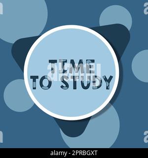 Text sign showing Time To Study. Word for Exams ahead need concentrate in studies learn the lesson Blank Circular And Triangle Shapes For Promotion Of Business. Stock Photo