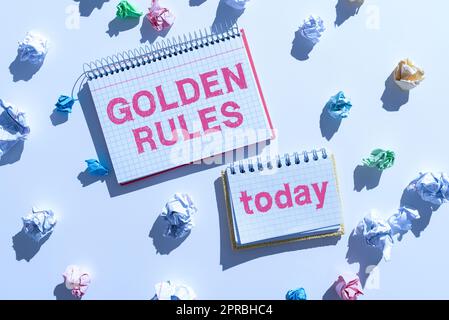 Important Rule First Text showing inspiration Golden Rules. Word for Basic principle that ...