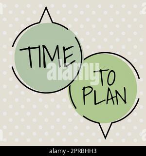 Text caption presenting Time To Plan. Business overview Preparation of things Getting Ready Think other solutions Oval Thought Bubbles Representing Chatting And Social Networking Media. Stock Photo