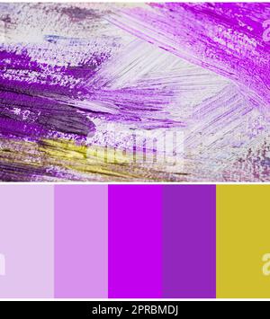 Color palette appropriate to photo of colorful acrylic paints as background Stock Photo