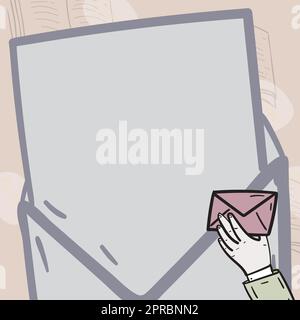 Professional Holding Letter And Envelope With Memorandum. Businessman With Postcard In Hands Receiving Important And Crucial Business Information. Stock Vector