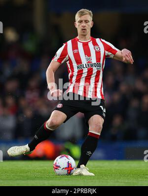 London, UK. 26th Apr, 2023. Ben Mee of Brentford during the Premier League match at Stamford Bridge, London. Picture credit should read: Kieran Cleeves/Sportimage Credit: Sportimage Ltd/Alamy Live News Stock Photo