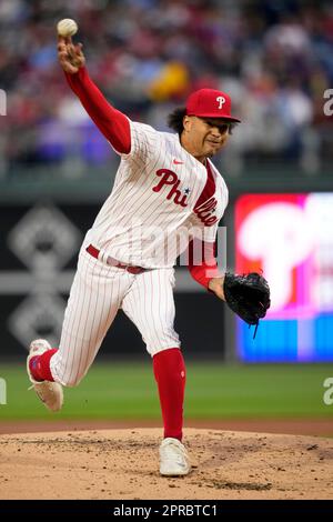 Philadelphia Phillies' Taijuan Walker plays during a baseball game,  Wednesday, April 26, 2023, in Philadelphia. (AP Photo/Matt Slocum Stock  Photo - Alamy