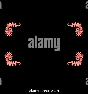 Neon froral board Art frame red color vector illustration image flat style Stock Vector