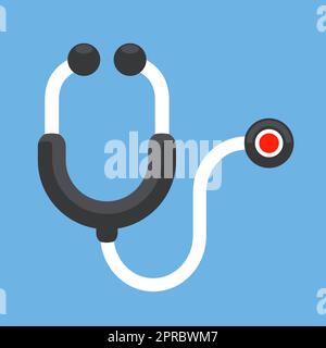 illustration of stethoscope flat design icon drawing Stock Vector Image ...
