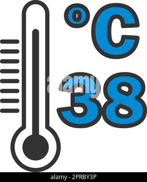 High temperature thermometer icon, outline style Stock Vector Image ...