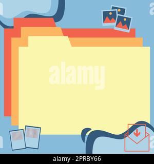 Desktop Folders Inside Web Browser Showing Recent Technology. Laptop Screen Presenting Modern Automation. Stock Vector