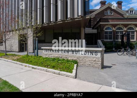 Toronto, Canada - April 26, 2023: Jackman Law Building in University of Toronto, Ontario, Canada. Stock Photo