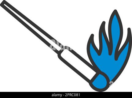Burning Matchstik Icon Stock Vector