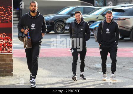 Nottingham, UK. 26th Apr, 2023. Brighton and Hove Albion players arrive ahead of the Premier League match Nottingham Forest vs Brighton and Hove Albion at City Ground, Nottingham, United Kingdom, 26th April 2023 (Photo by Gareth Evans/News Images) in Nottingham, United Kingdom on 4/26/2023. (Photo by Gareth Evans/News Images/Sipa USA) Credit: Sipa USA/Alamy Live News Stock Photo