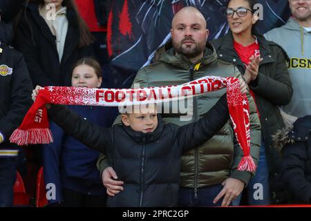 Nottingham, UK. 26th Apr, 2023. Nottingham Forest fans during the Premier League match Nottingham Forest vs Brighton and Hove Albion at City Ground, Nottingham, United Kingdom, 26th April 2023 (Photo by Gareth Evans/News Images) in Nottingham, United Kingdom on 4/26/2023. (Photo by Gareth Evans/News Images/Sipa USA) Credit: Sipa USA/Alamy Live News Stock Photo