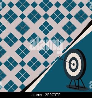 Target With Bullseye Representing Successfully Completed Project Reaching Advanced Goals. Success Represented Through Precise Archery Showing Creative Future Advancements. Stock Vector