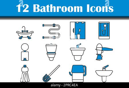 Bathroom Icon Set Stock Vector