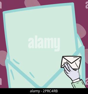 Professional Holding Letter And Envelope With Memorandum. Businessman With Postcard In Hands Receiving Important And Crucial Business Information. Stock Vector