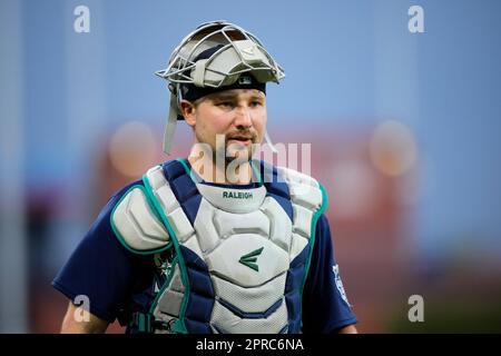 Seattle Mariners' J.P. Crawford plays during a baseball game, Wednesday,  April 26, 2023, in Philadelphia. (AP Photo/Matt Slocum Stock Photo - Alamy