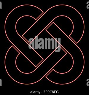 Neon celtic knot red color vector illustration image flat style Stock Vector