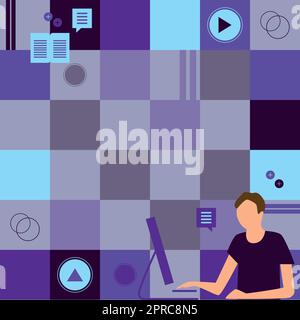 Businessman Innovative Thinking Leading Ideas Towards Stable Future Financial Security. Lady Having Thought Process Planning Latest Strategies For Secure Life. Stock Vector