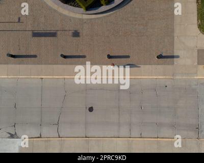 Aerial photograph of Drake University on a beautiful spring evening. Des Moines, Iowa, USA. Stock Photo