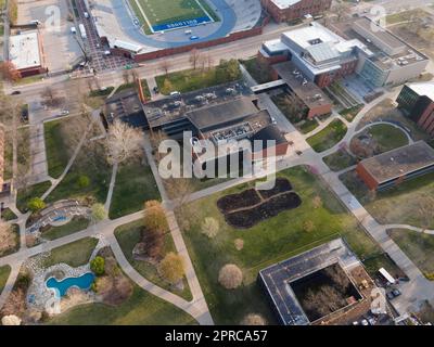 Aerial photograph of Science Hall on the campus of the University of ...