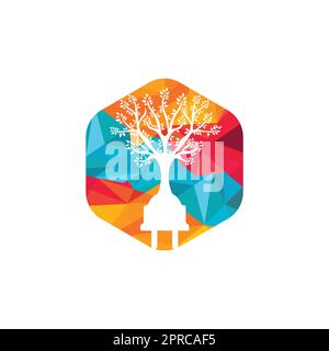 Green energy electricity logo concept. Electric plug icon with tree. Stock Vector