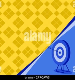 Target With Bullseye Representing Successfully Completed Project Reaching Advanced Goals. Success Represented Through Precise Archery Showing Creative Future Advancements. Stock Vector