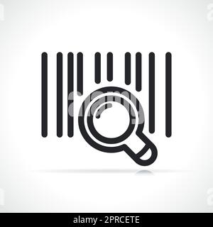 barcode and magnifying line icon Stock Vector