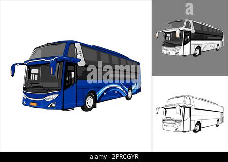 illustration vector graphic of luxury bus Stock Vector