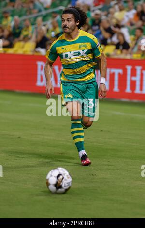 St. Petersburg, United States. 08th Apr, 2022. St. Petersburg, FL: Tampa  Bay Rowdies forward Felix Schröter (10) dribbles the ball during a USL  soccer game against Miami FC, Saturday, April 8, 2023