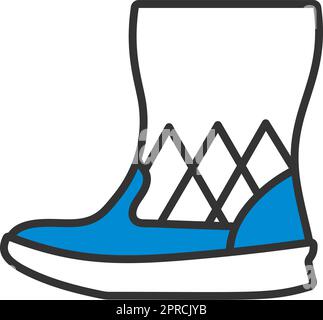 Woman Fluffy Boot Icon Stock Vector