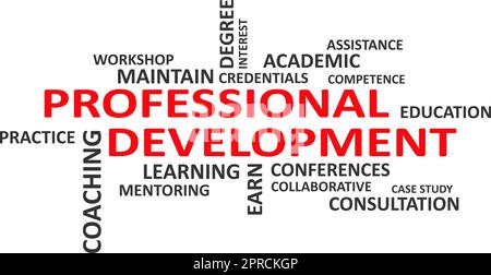 word cloud - professional development Stock Vector