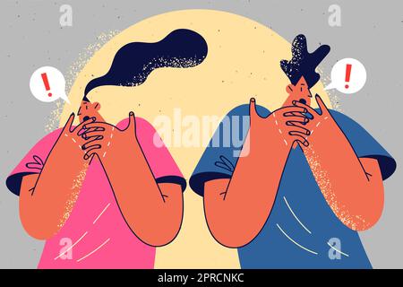 A Girl in shocked emotion. Woman holds a hand near her mouth. The girl is  scared. High detailed hand drawing vector illustration. Stock Vector by  ©ledepict.gmail.com 214306704