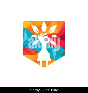 Electric cord and hand tree vector logo design. Stock Vector