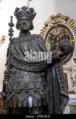 Albert I, the King of the Romans bronze statue at the Hofkirche museum in Innsbruck for Emperor Maximilian I. Stock Photo