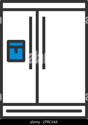 Wide Refrigerator Icon Stock Vector