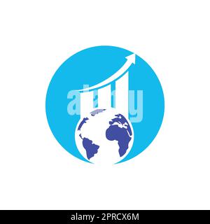 World Stats vector logo design template. World finance logo design concept. Stock Vector